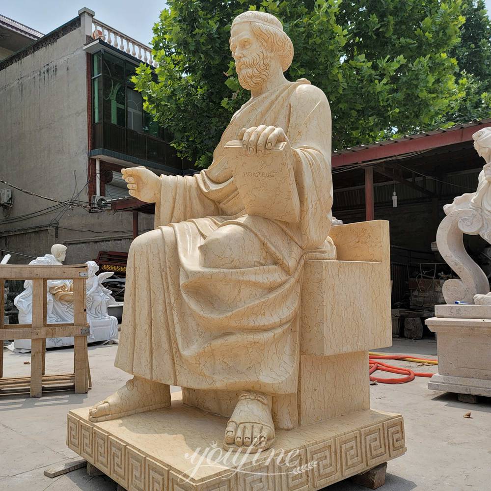 Marble Greek Philosopher Plato Statue
