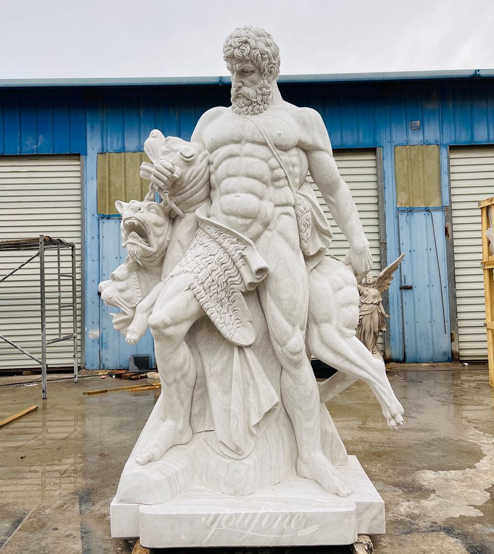 Marble Hercules Cerberus Statue Replica