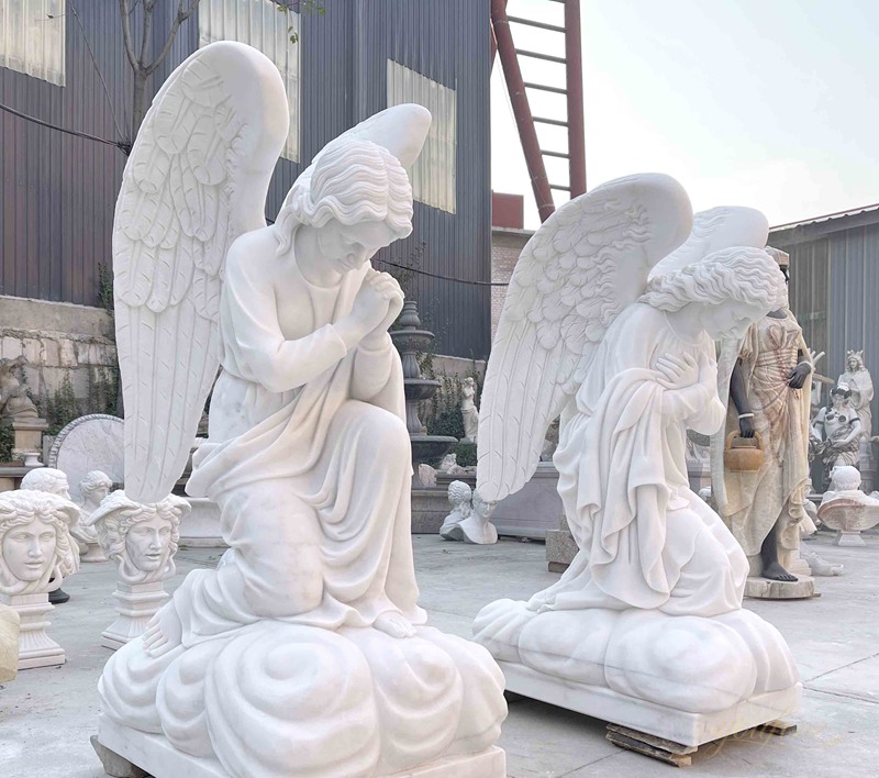 Marble Kneeling Angel Statue (2)