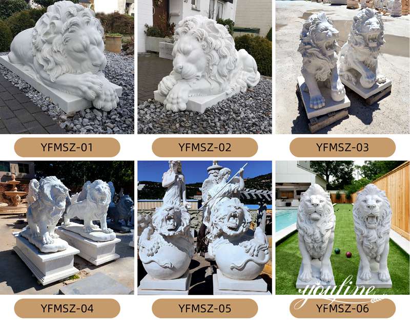 Marble Lion Sculpture - YouFine Sculpture (3)