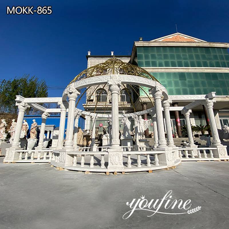 Marble Luxury Gazebo Outdoor Decor For Sale MOKK-32 (1)