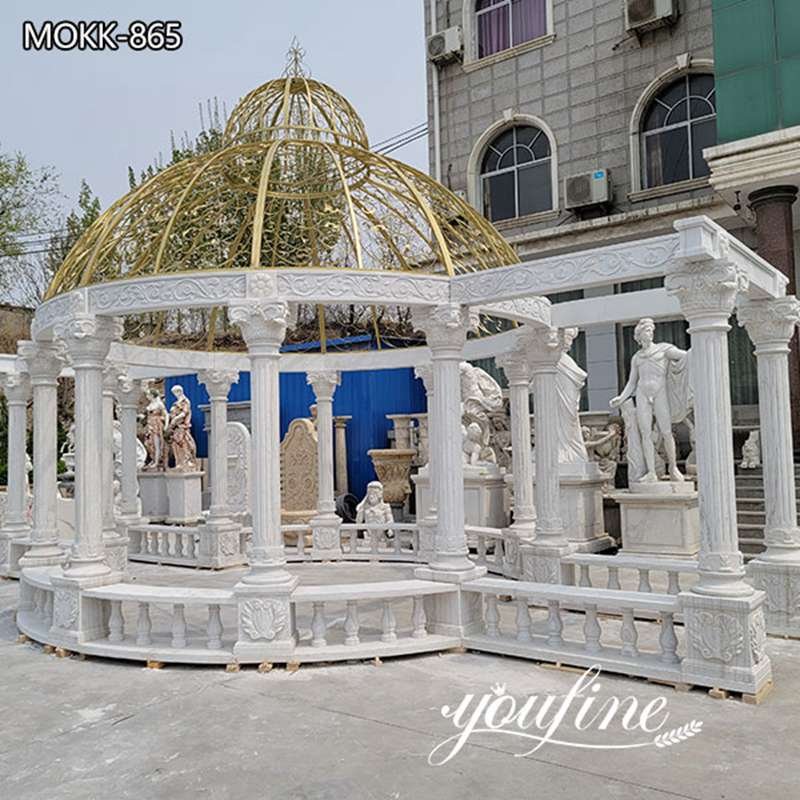 Marble Luxury Gazebo Outdoor Decor For Sale MOKK-32 (2)