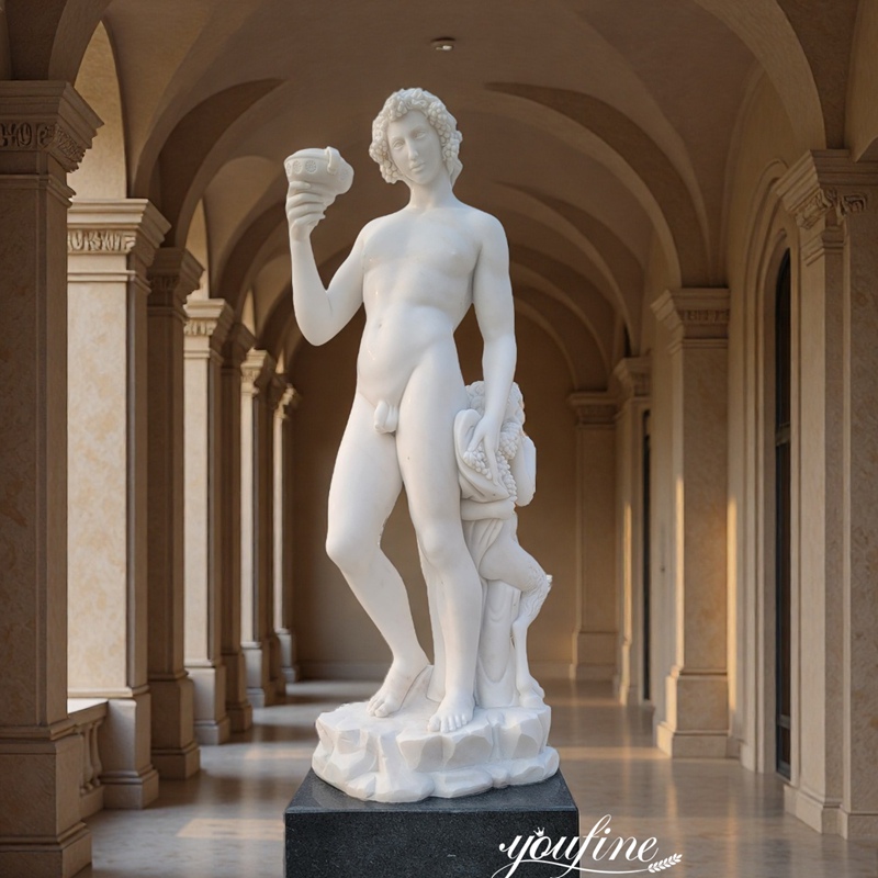 Large Marble Michelangelo Bacchus Sculpture for Indoor Decor