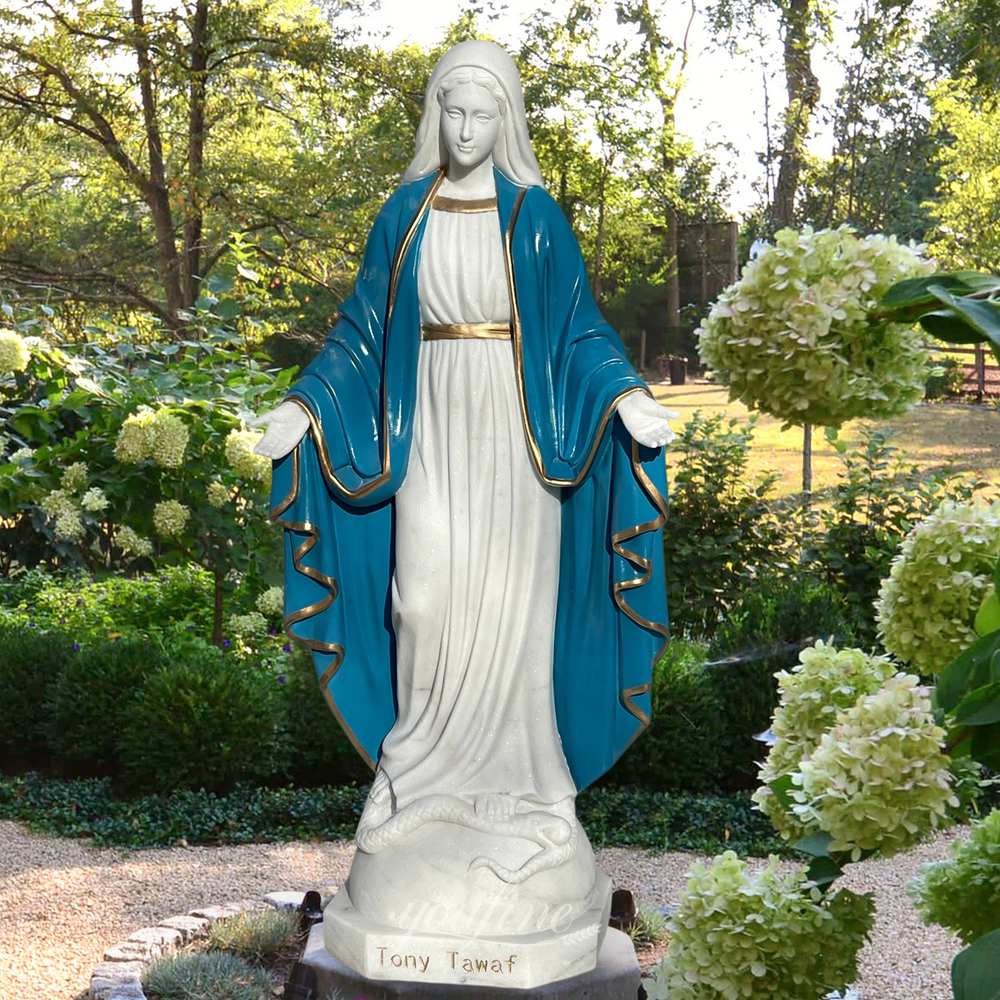Marble Our Lady of Grace Statue for Garden