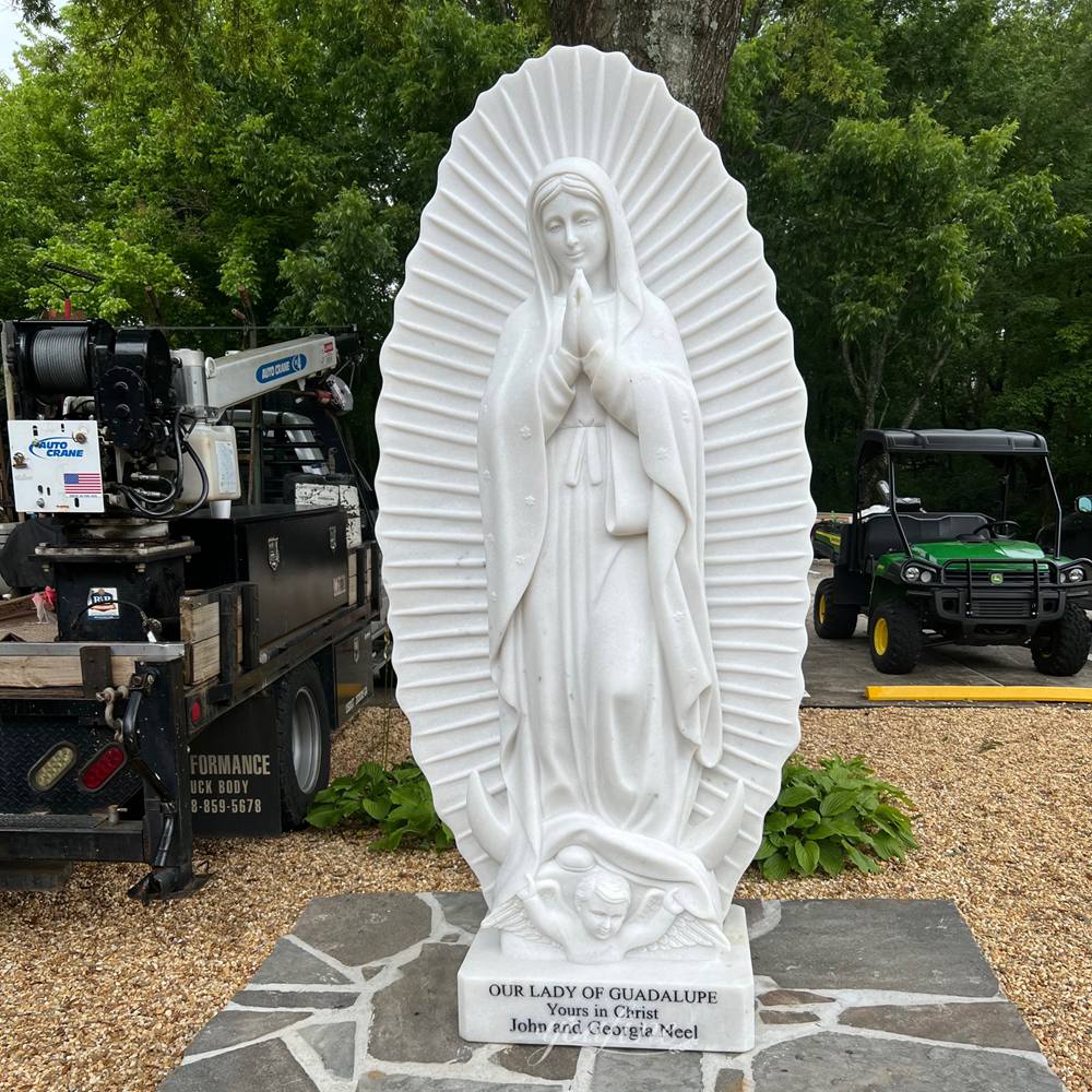 Marble Our Lady of Guadalupe Statue for Yard