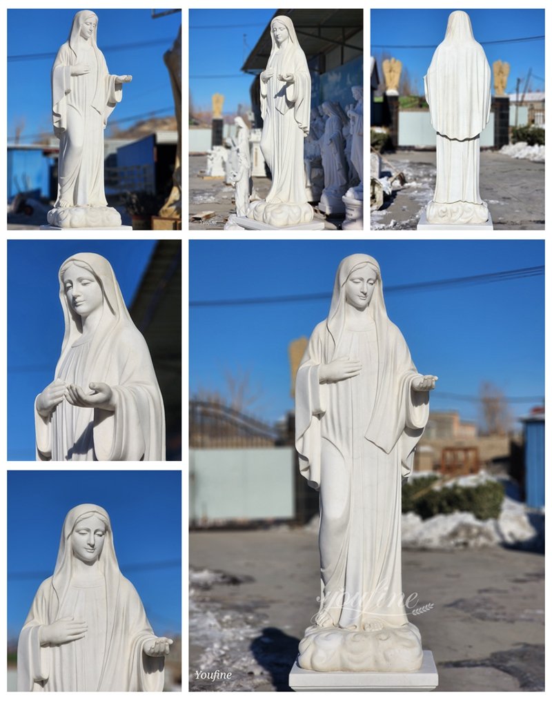 Marble Our Lady of Peace Statue Details