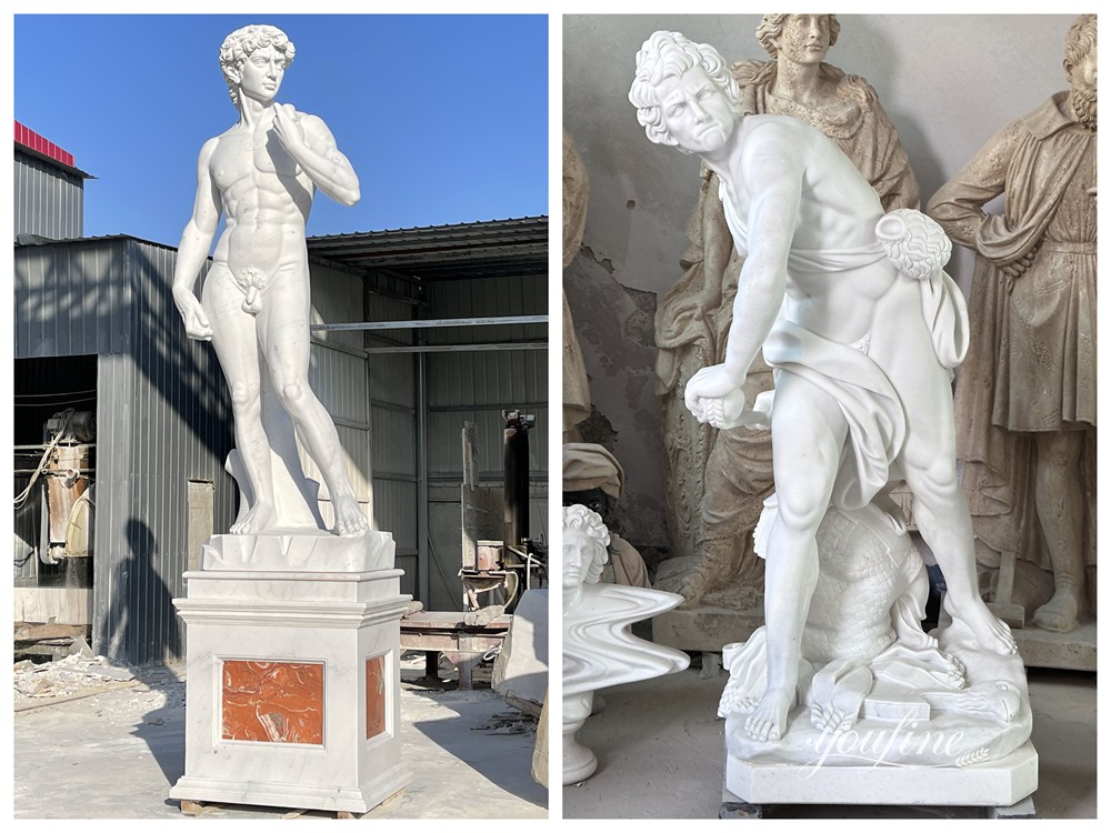 Marble Replicas of Michelangelo's David and Bernini's David