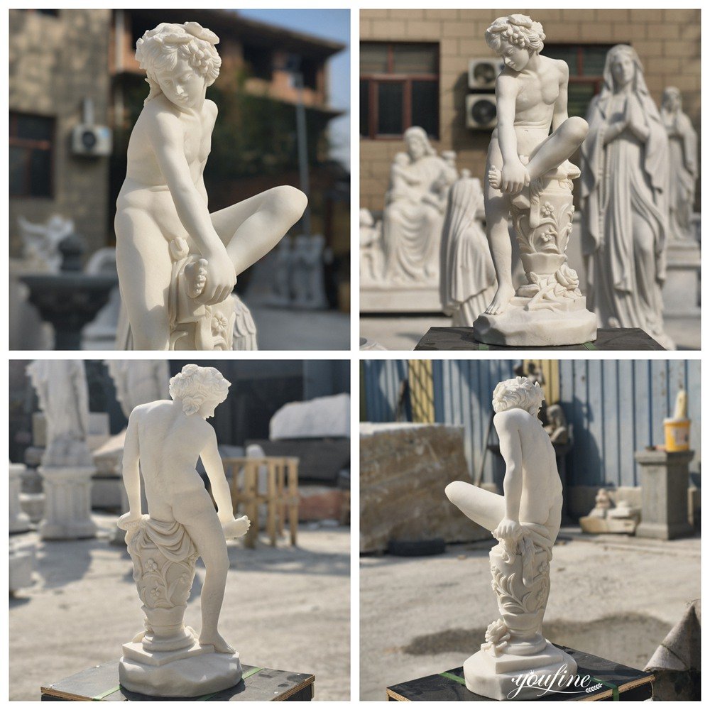 Marble Spinario Boy with Thorn Statue Replica Details