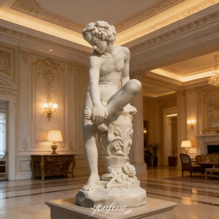 Marble Spinario Boy with Thorn Statue for Indoor Decor