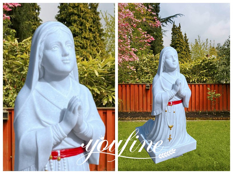 Marble St Bernadette Garden Statue Detail