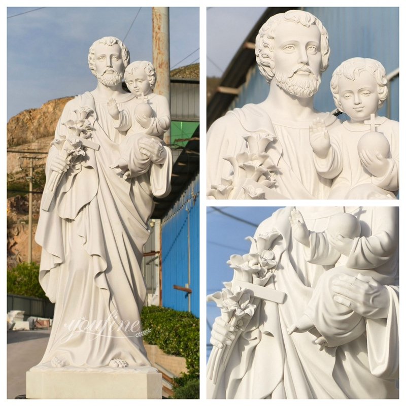 Marble St Joseph and Infant Jesus Statue Details