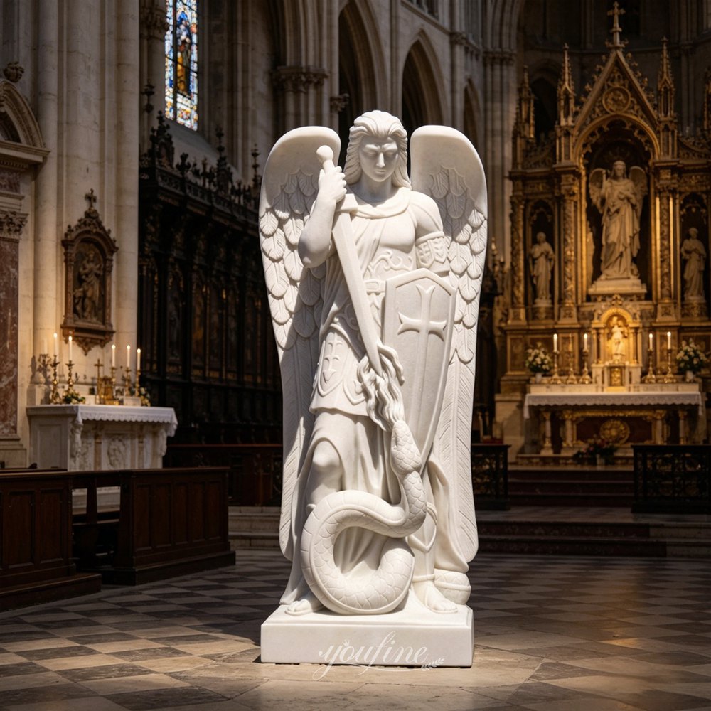 Marble St Michael Statue for Indoor Chapel