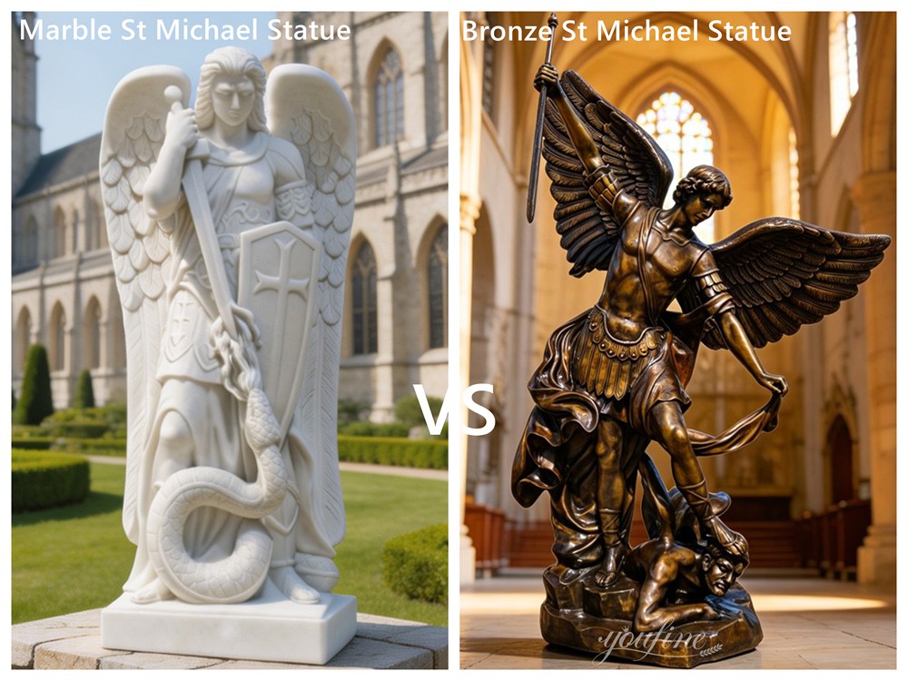 Marble St. Michael Statue vs Bronze St. Michael Statue