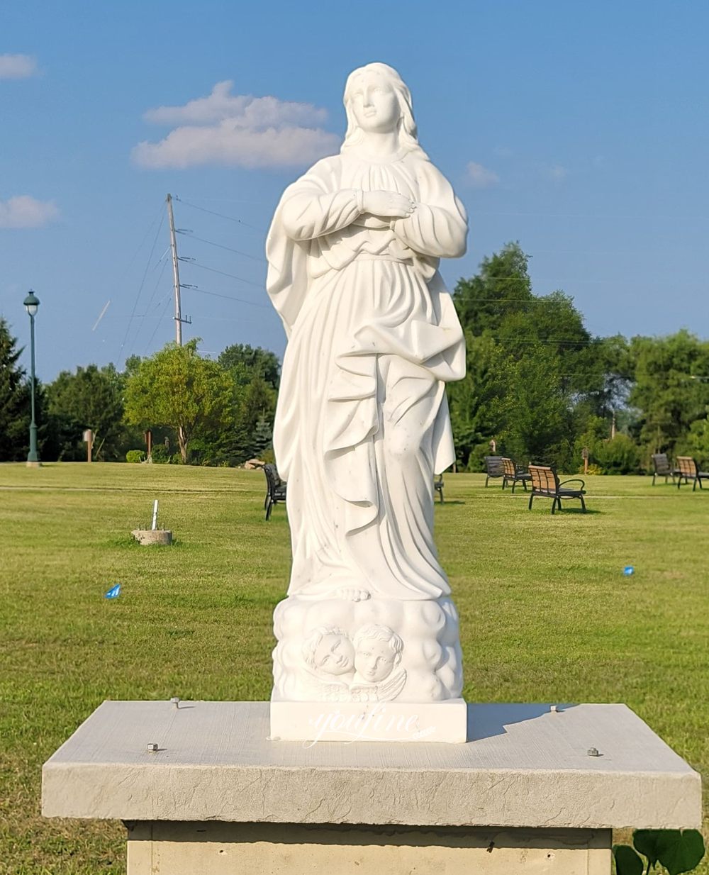 Marble The Assumption of Mary Statue for Church Outdoor