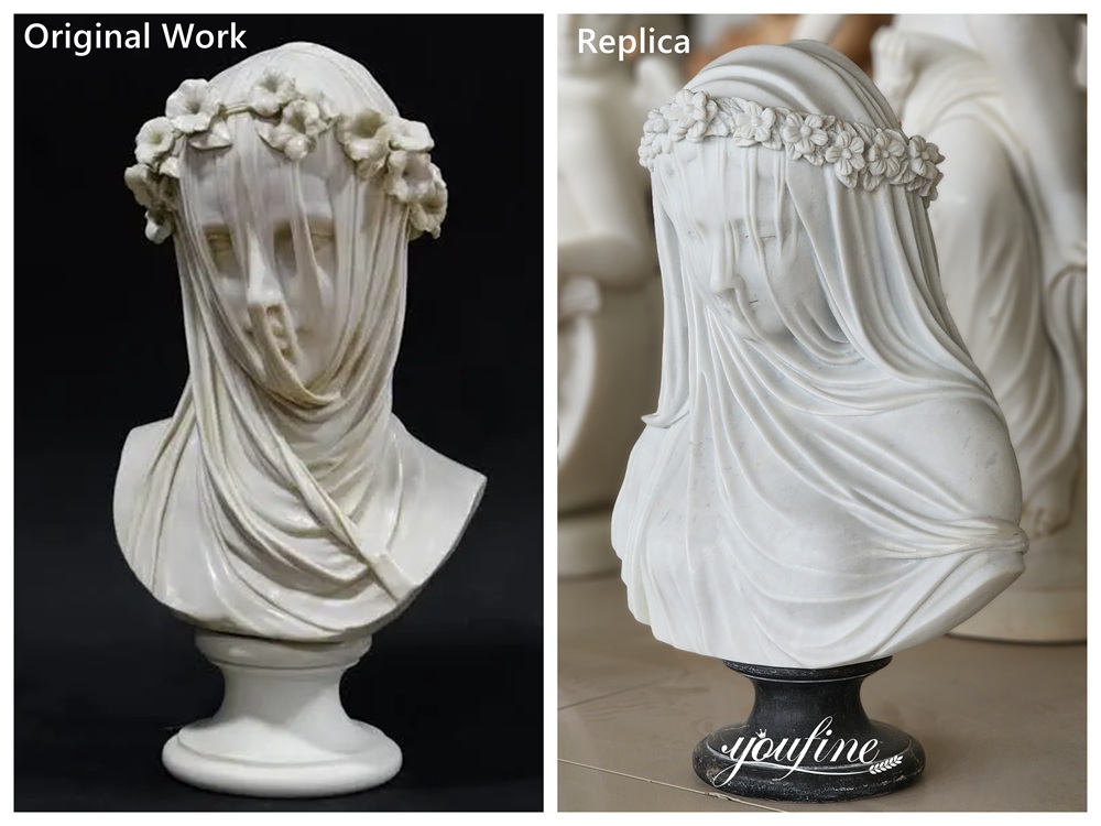 Marble The Veiled Vestal Original Work VS Replica