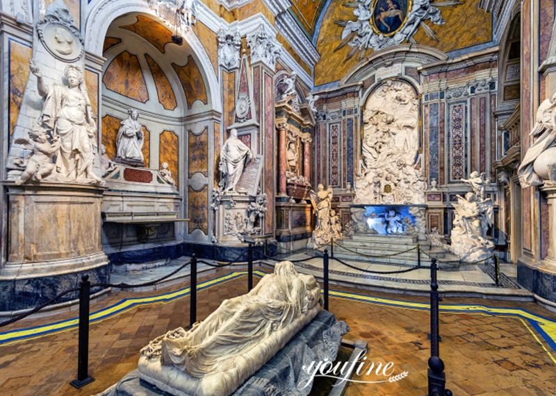 Marble Veiled Christ Statue in Museum