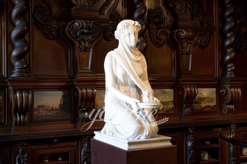 Marble Veiled Vestal Virgin Statue for Sale