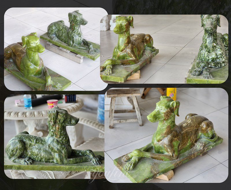 Marble dog sculpture