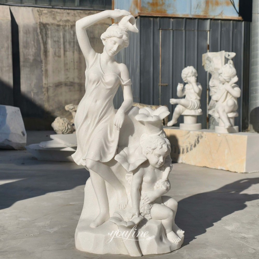 Marble sculpture of a mother and child