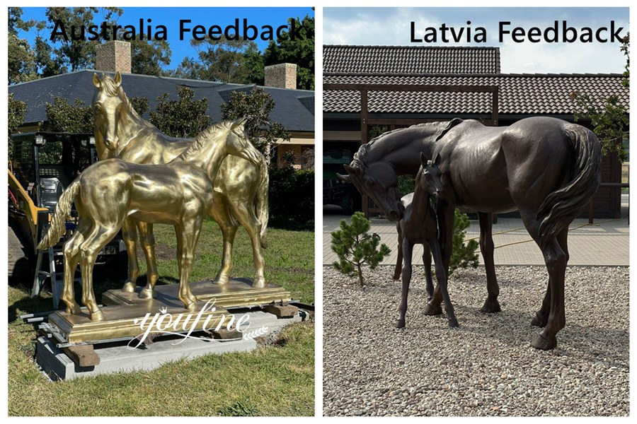 Mare and Foal Bronze Statue Customer Feedback