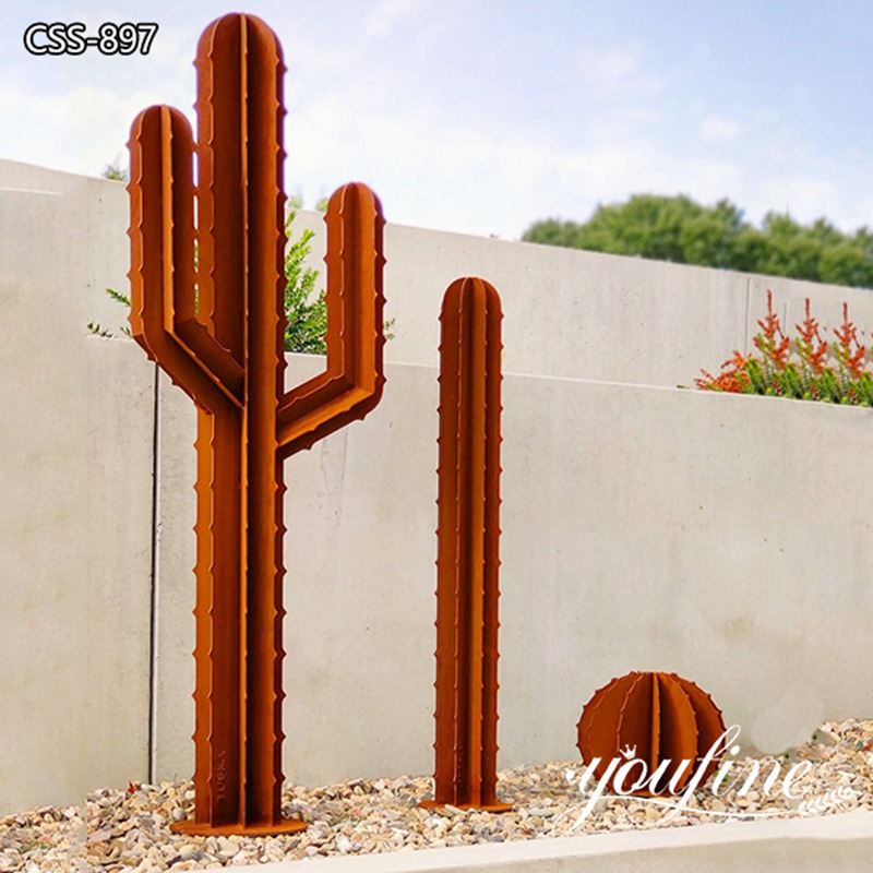 Metal Cactus Garden Sculpture A Desert-Inspired Art for Your Outdoor Space