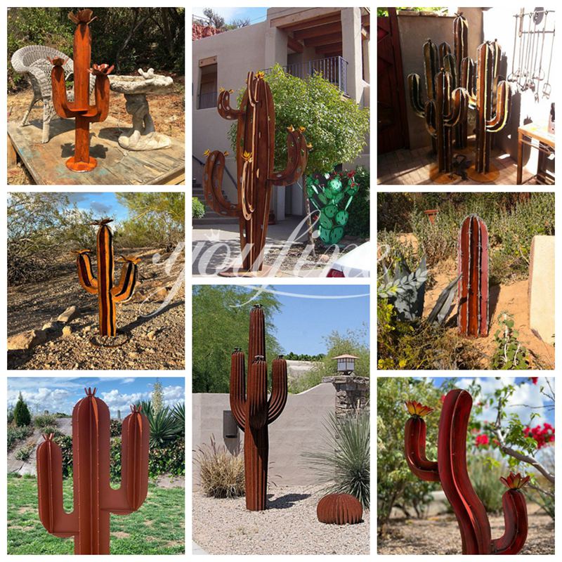 Metal Cactus Yard Art Sculptures