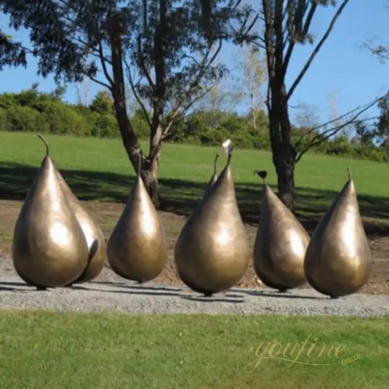 Metal Pear Sculpture for Garden