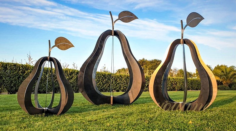 Metal Pear Sculpture for Garden