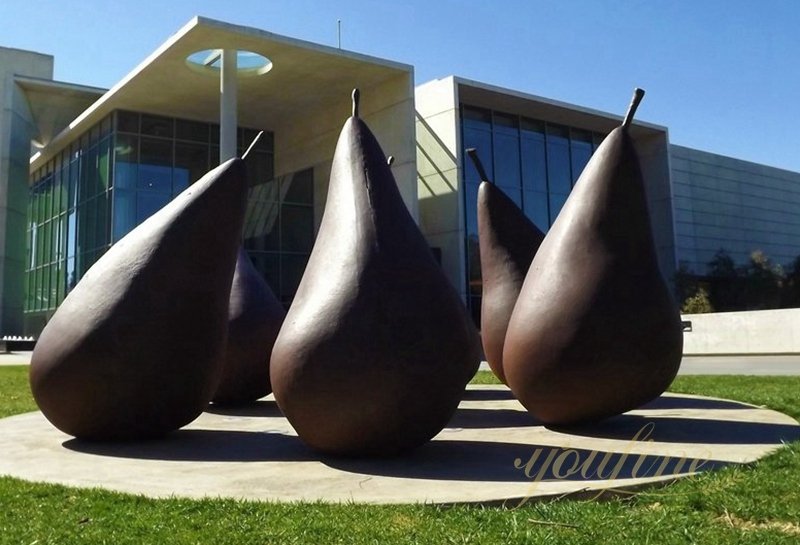 Metal Pear Sculpture for Garden