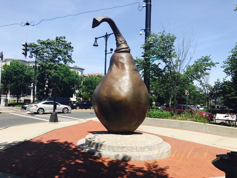 Metal Pear Sculpture for Garden