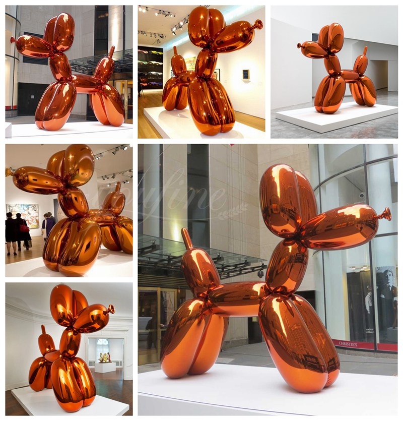 Mirror Polished Stainless Steel Jeff Koons Balloon Dog Orange for Sale (2)