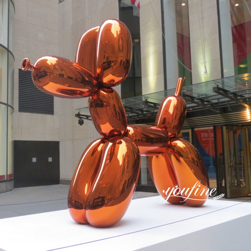 Mirror Polished Stainless Steel Jeff Koons Balloon Dog Orange for Sale