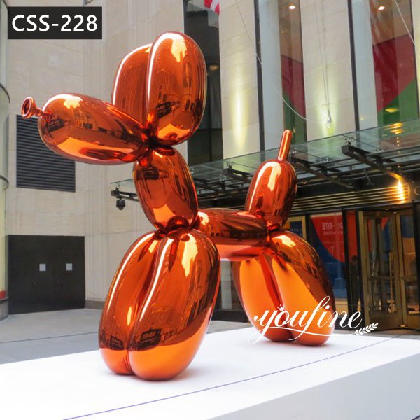 Mirror Polished Stainless Steel Jeff Koons Orange Balloon Dog for Sale