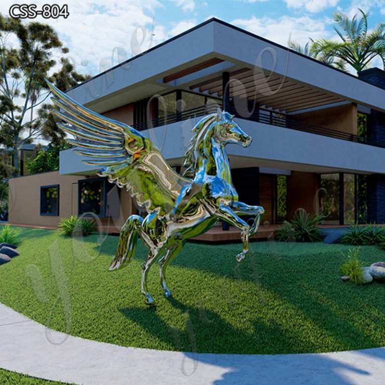 Mirror-like Metal Pegasus Statue Garden Decor for Sale CSS-804