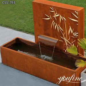 Modern Corten Steel Water Fountain Garden Feature for Sale CSS-793