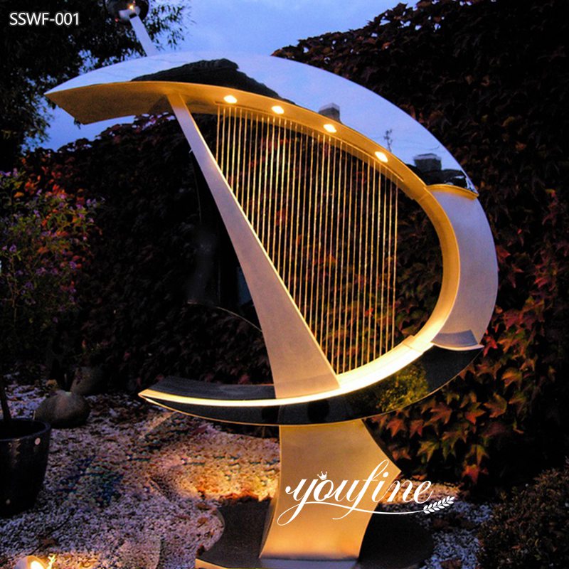 Modern Large Stainless Steel Harp Sculpture for Sale (2)