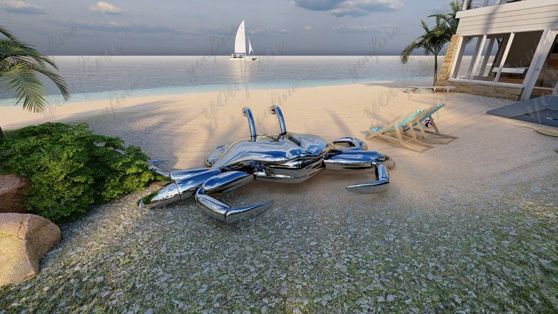 Modern Metal Crab Sculpture