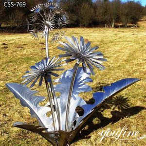 Modern Metal Dandelion Sculpture Outdoor Lawn Decor for Sale CSS-769