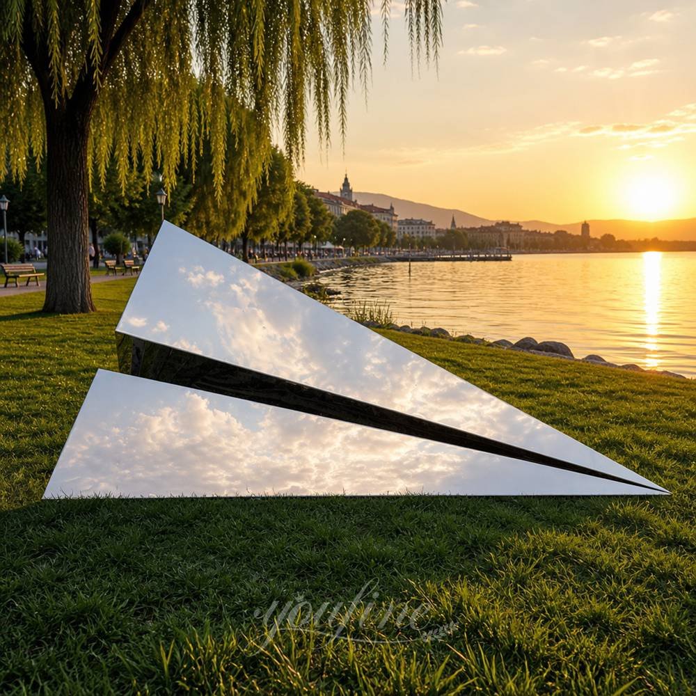 Modern Metal Paper Airplane Sculpture for Park