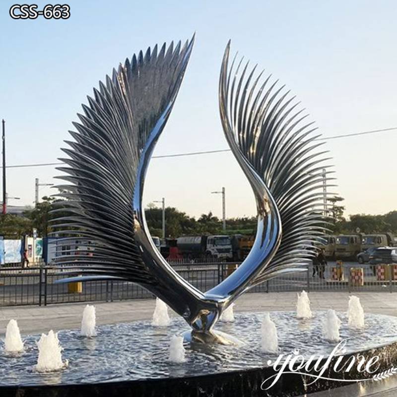 Modern Metal Sculpture Wing Art Design for Sale CSS-663