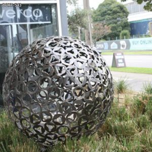 Modern Outdoor Metal Orb Garden Sculpture