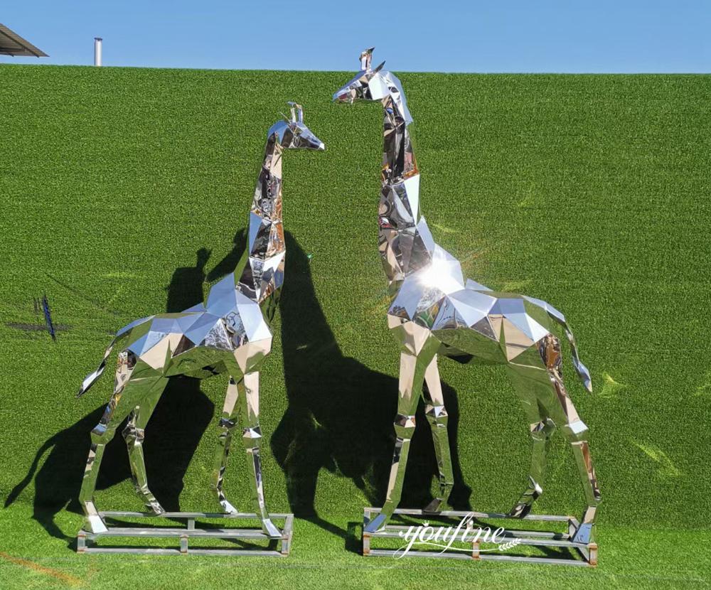 Modern Polished Giraffe Sculpture