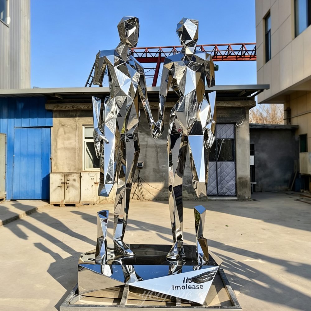 Modern Stainless Steel Broken But Together Statue Replica Factory Photo