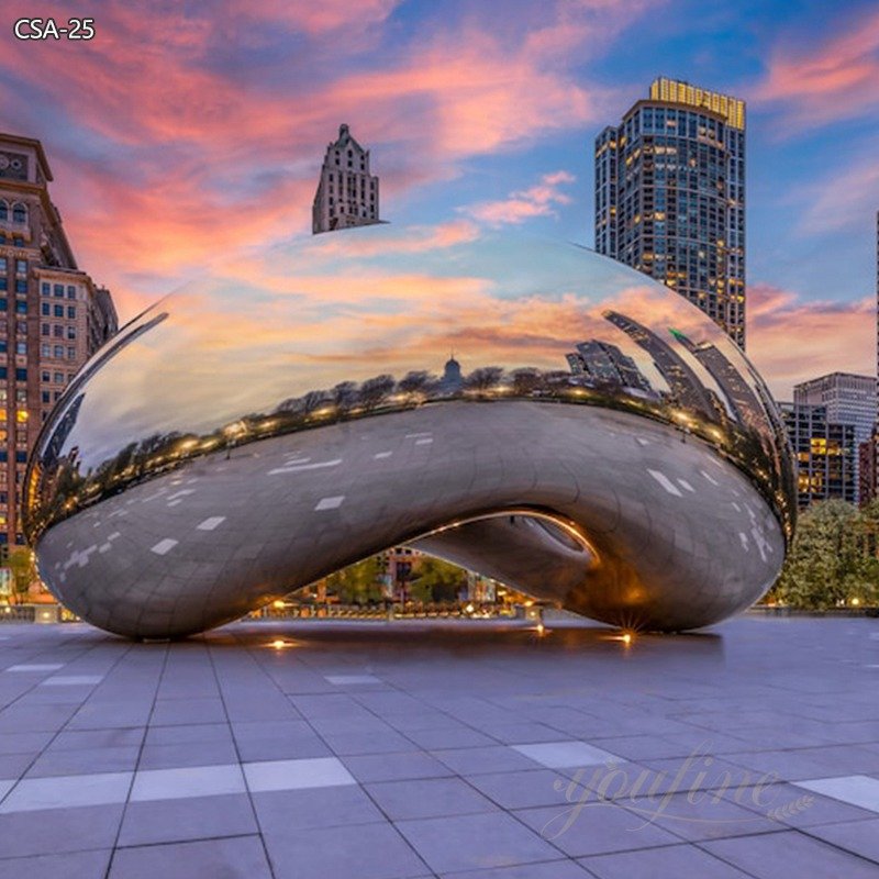 Modern Stainless Steel Cloud Gate Sculpture Replica