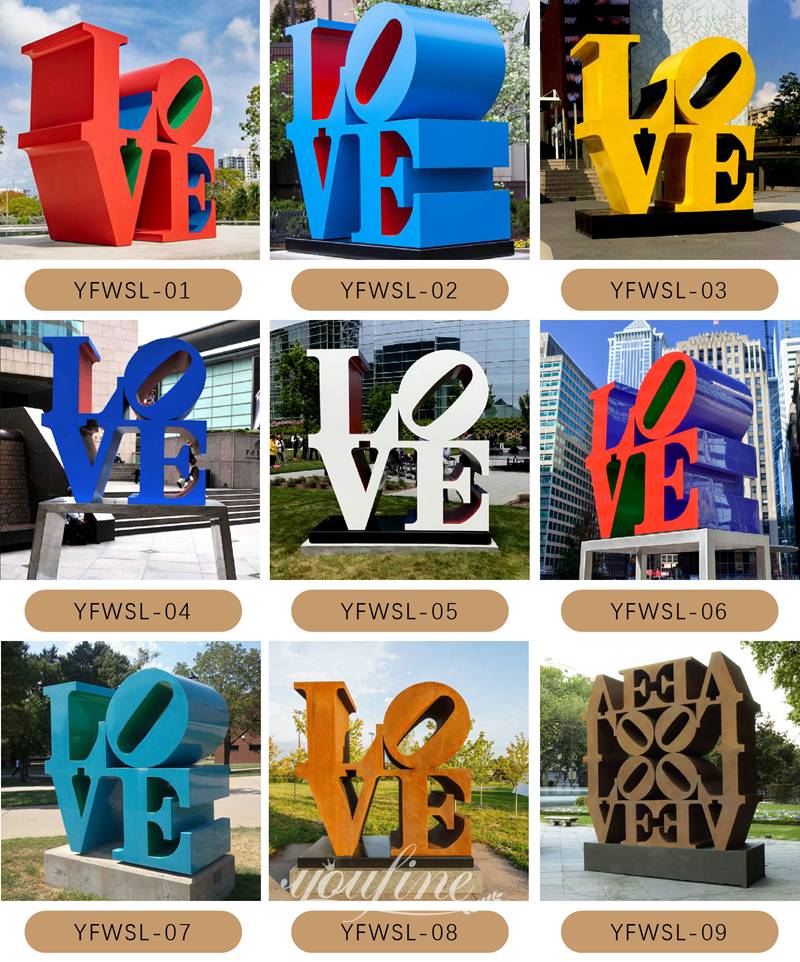 Modern Stainless Steel Love Sculpture For Sale