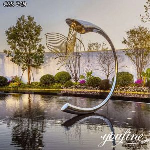Modern Stainless Steel Water Feature Large Metal Decor CSS-749