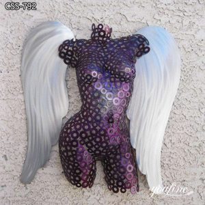  » Modern Torso Metal Angel Sculpture Stainless Steel Wall Decor for Sale CSS-792