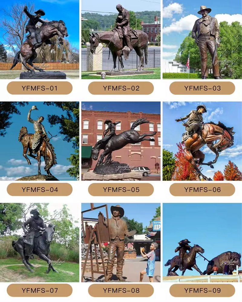 More Bronze Cowboy Statues (1)