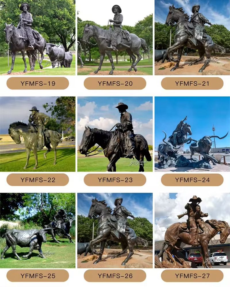 More Bronze Cowboy Statues (2)