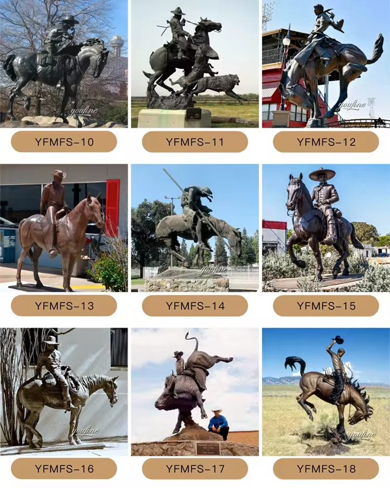 More Bronze Cowboy Statues (3)